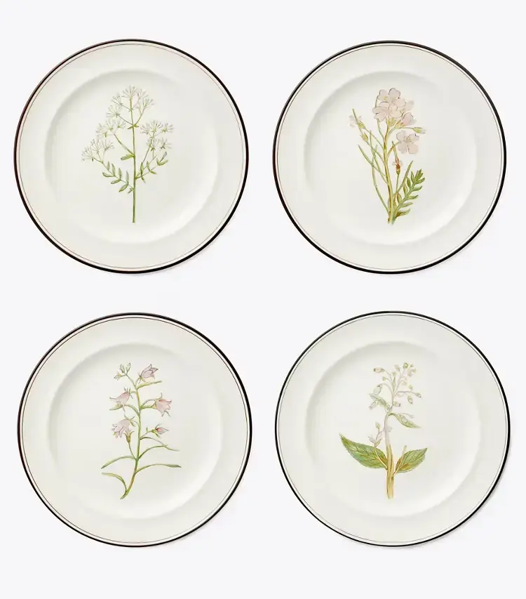 Lilac Flower Salad Plates, Set Of 4