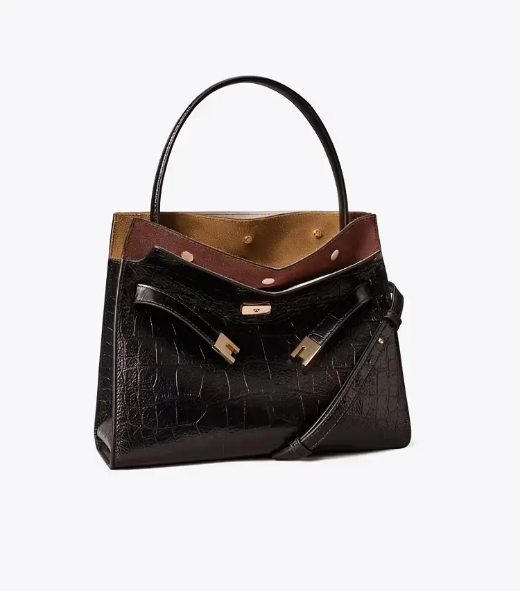 Small Lee Radziwill Embossed Double Bag