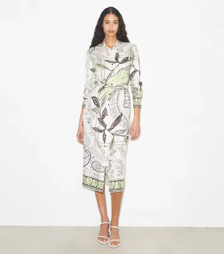 Printed Silk Shirtdress - Image 2