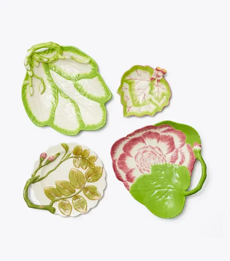 Decorative Leaf Plates, Set Of 4