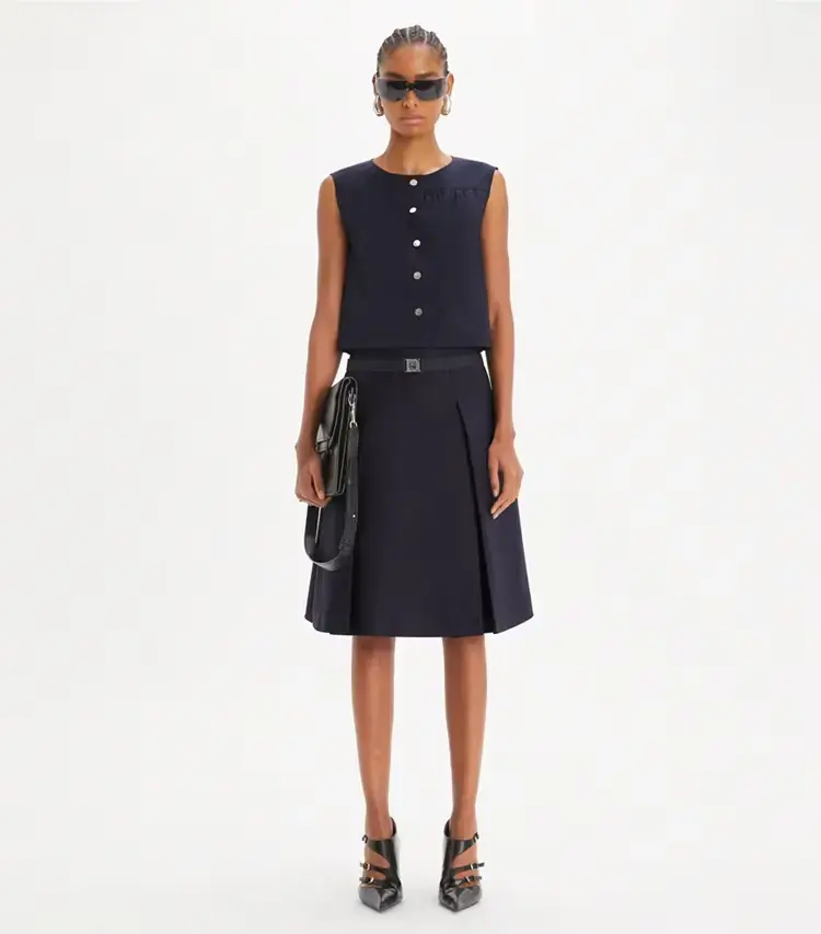 Pleated Twill Skirt - Image 2