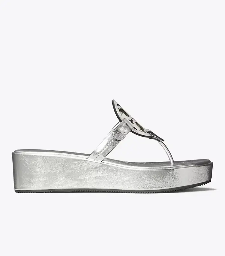 Miller Crinkled Metallic Wedge Sandal - Image 2