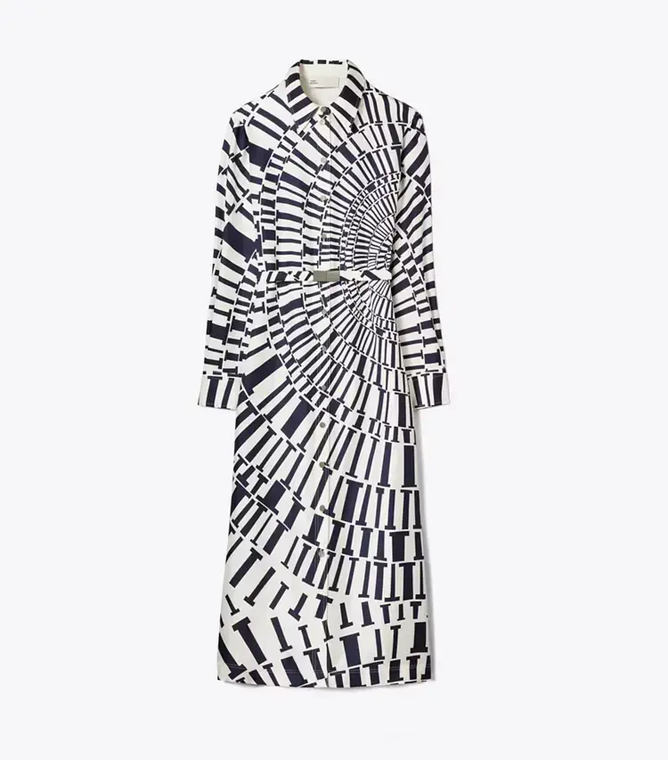 Printed Silk Shirtdress