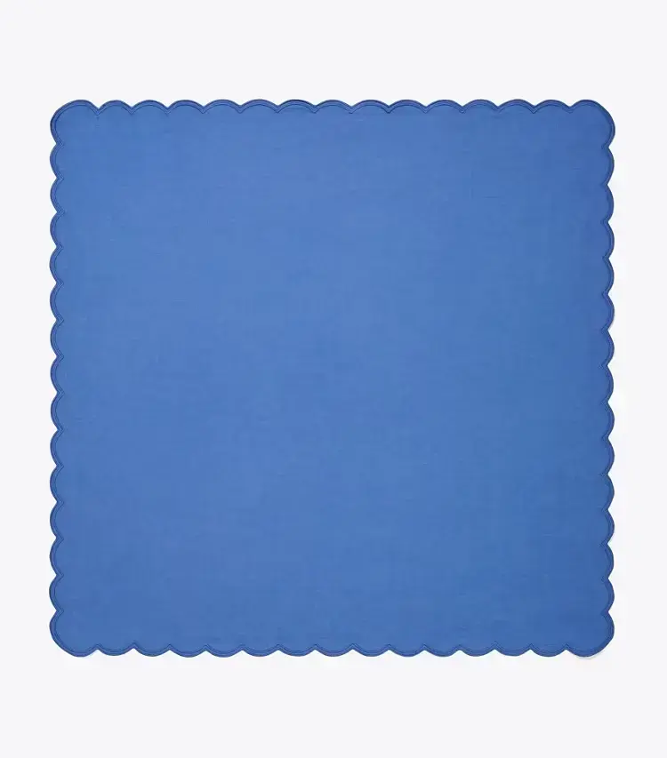 Scalloped Dinner Linen Napkin, Set Of 6