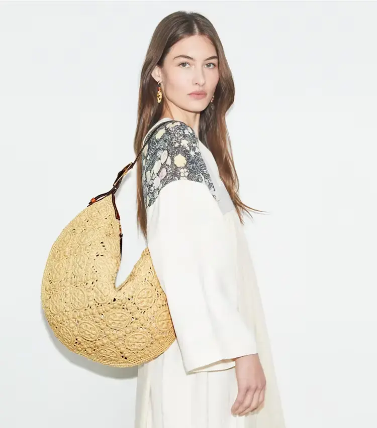 T Monogram Raffia Balloon Bag - Image 2