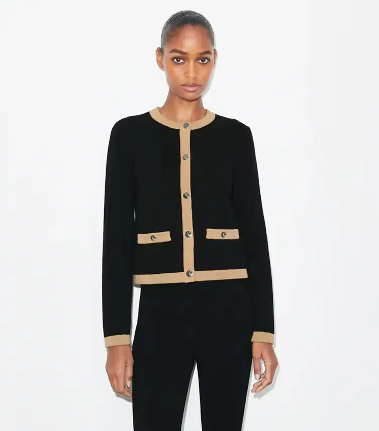 Cropped Merino Wool Cardigan - Image 2