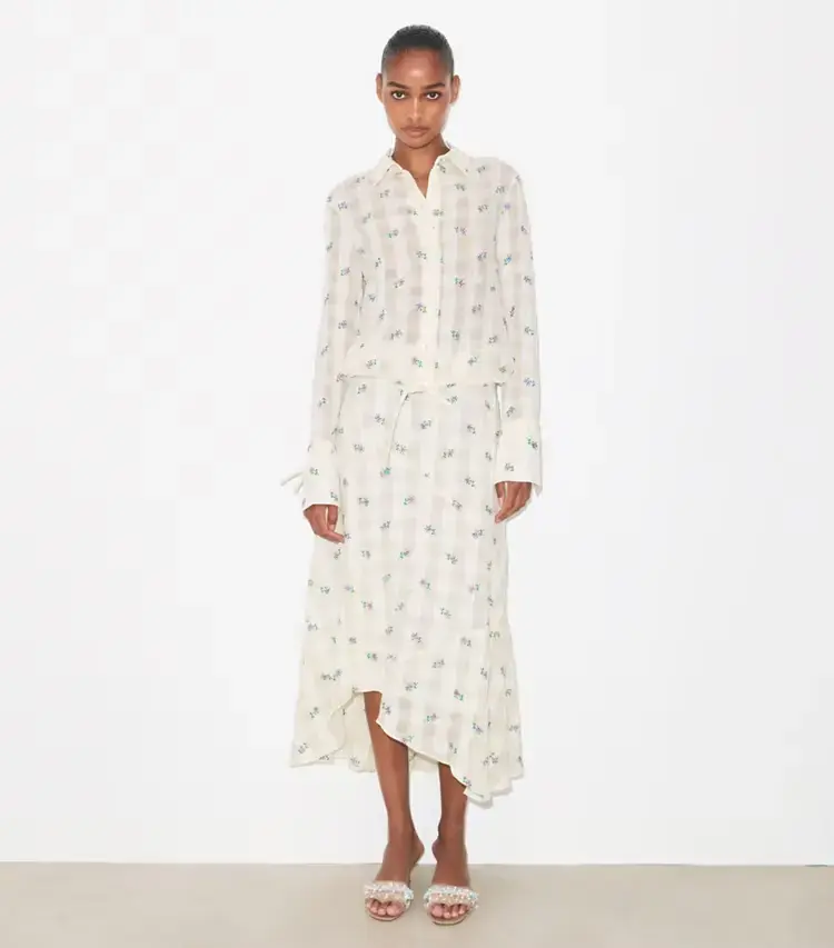 Embroidered Linen Skirt - Image 2