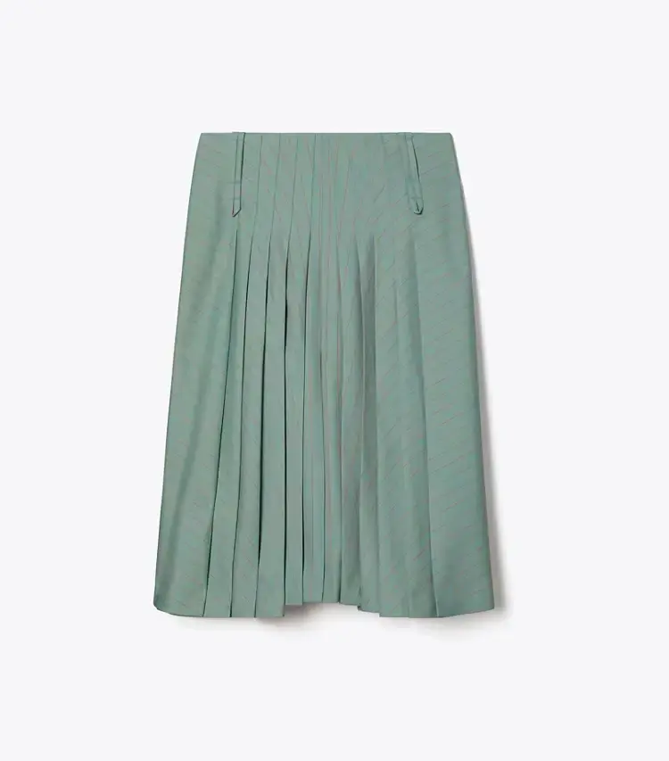 Pleated Wool Skirt