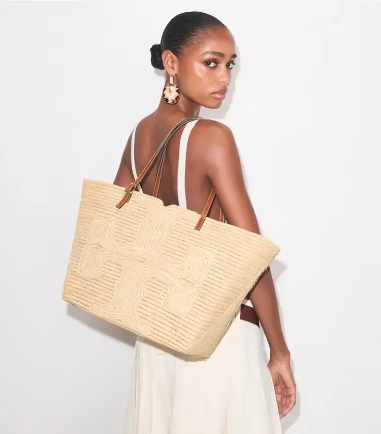 Tory Burch X Doum For Women Large Ella Raffia Tote - Image 2