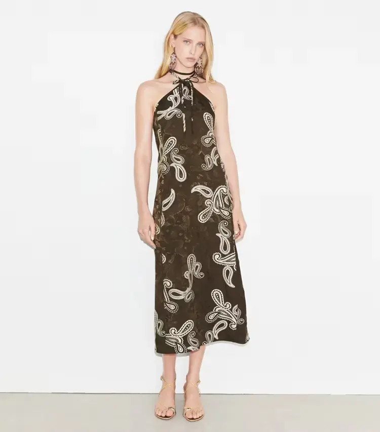 Satin Halter Dress - Image 2